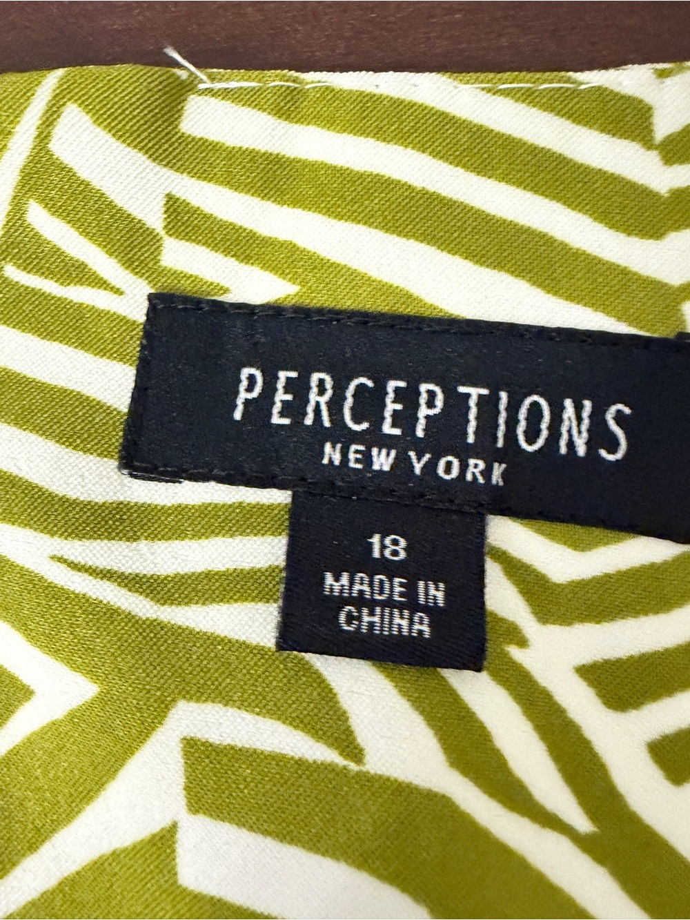Perceptions New York Plus Size Olive Green & White Zebra Print Dress - Size 18 - Picture 4 of 8